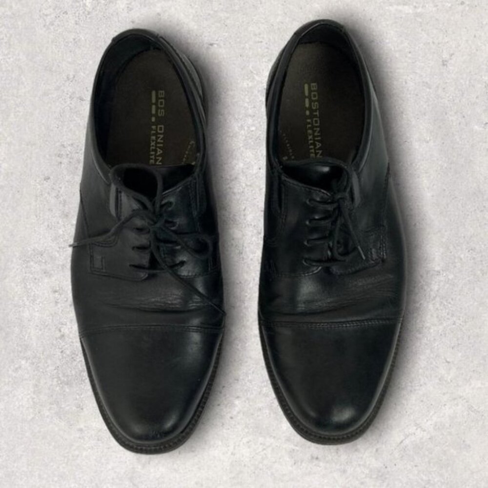 Bostonian Flexlite Oxford Leather Dress Shoes Mens Size 9 Black Cap Toe Rhodes - Picture 5 of 8